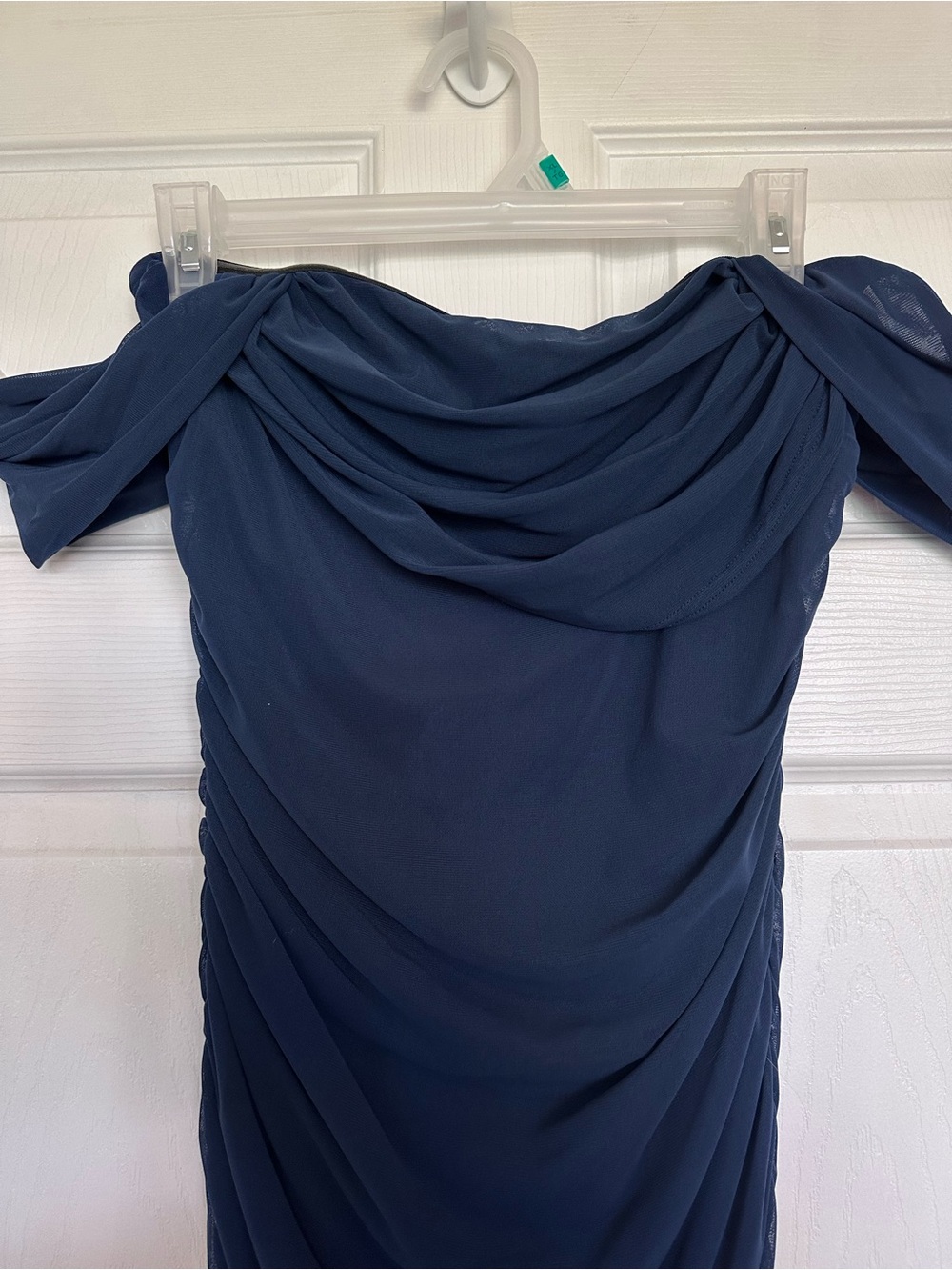 Navy Ruched Bodycon Dress - Picture 3 of 7